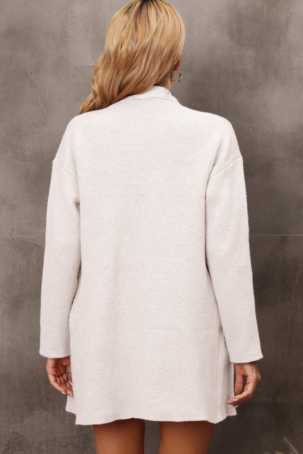 Waterfall Collar Longline Cardigan with Side Pockets  Coats & Jackets- Doll Fits