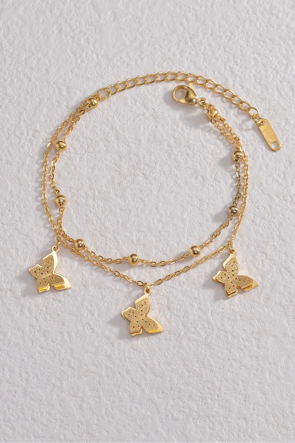 Butterfly Double-Layered Stainless Steel Bracelet  Bracelets- Doll Fits