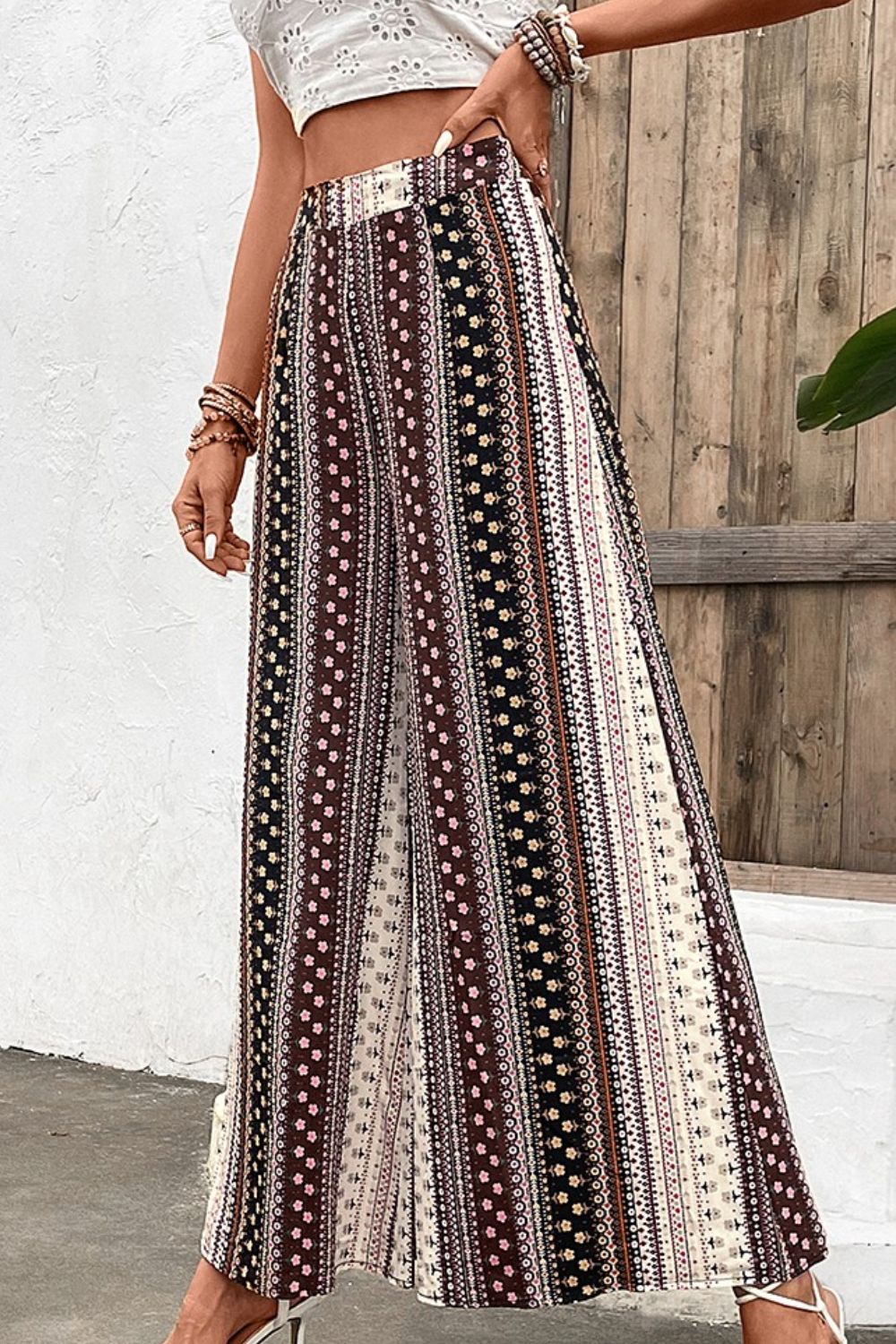 Floral High Waist Wide Leg Pants  Pants- Doll Fits
