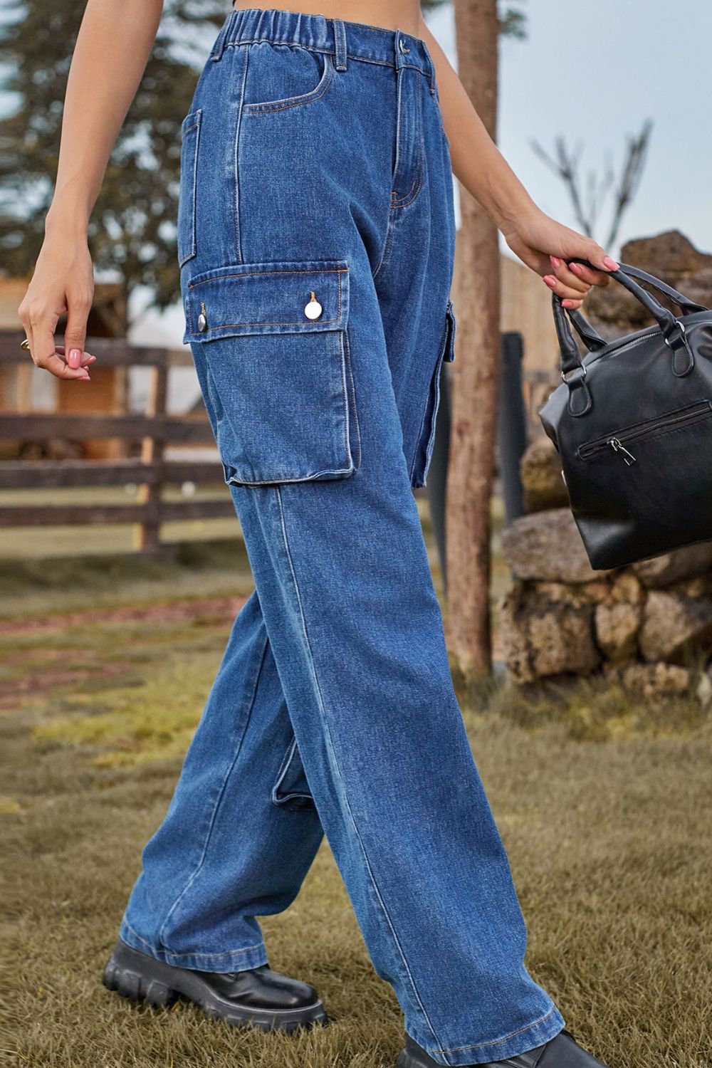 Loose Fit Long Jeans with Pockets  - Doll Fits