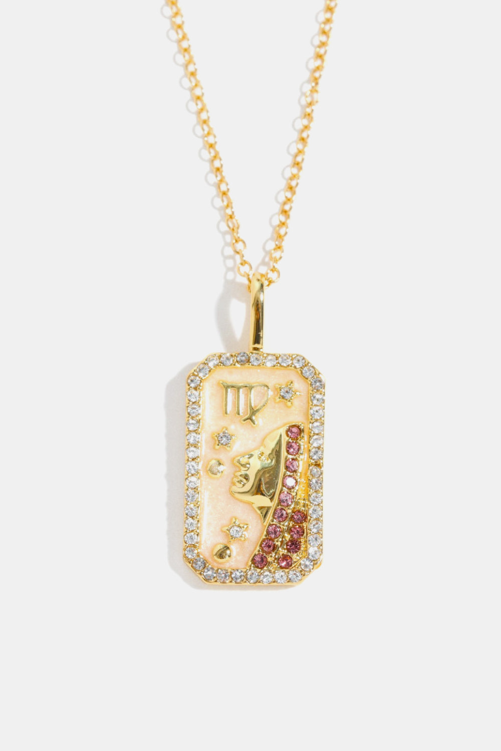 Rhinestone Constellation Pendant Copper Necklace  Necklaces- Doll Fits