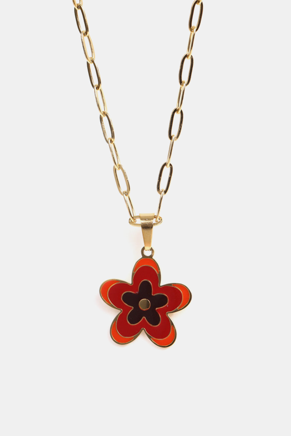 Flower Pendant Stainless Steel Necklace  Necklaces- Doll Fits