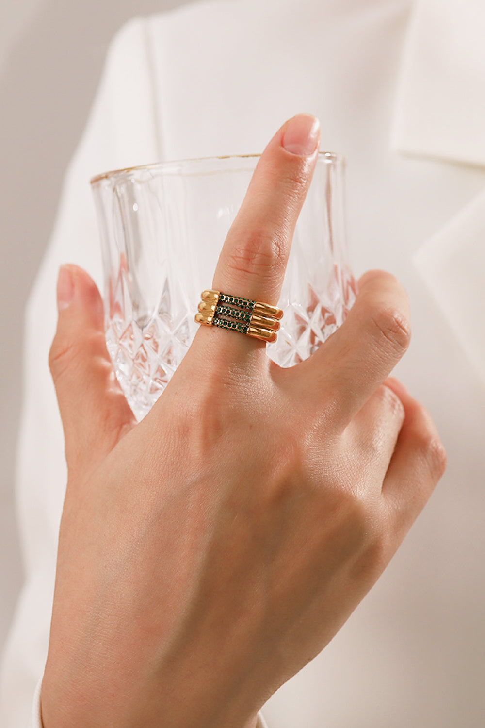 Triple-Layered Rhinestone Ring  Rings- Doll Fits