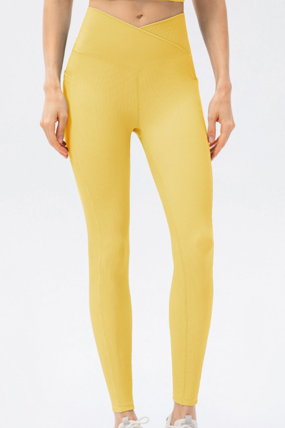 V Shape Waistband Slim Fit Long Sports Pants  - Doll Fits