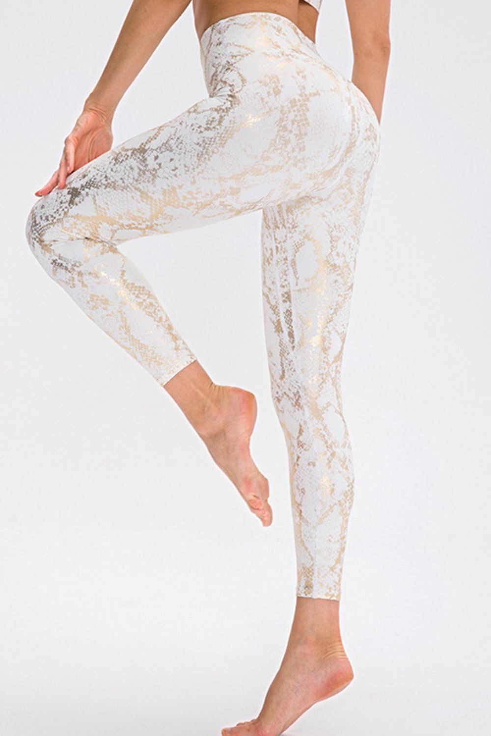 Animal Print Slim Fit Wide Waistband Long Sports Pants  - Doll Fits