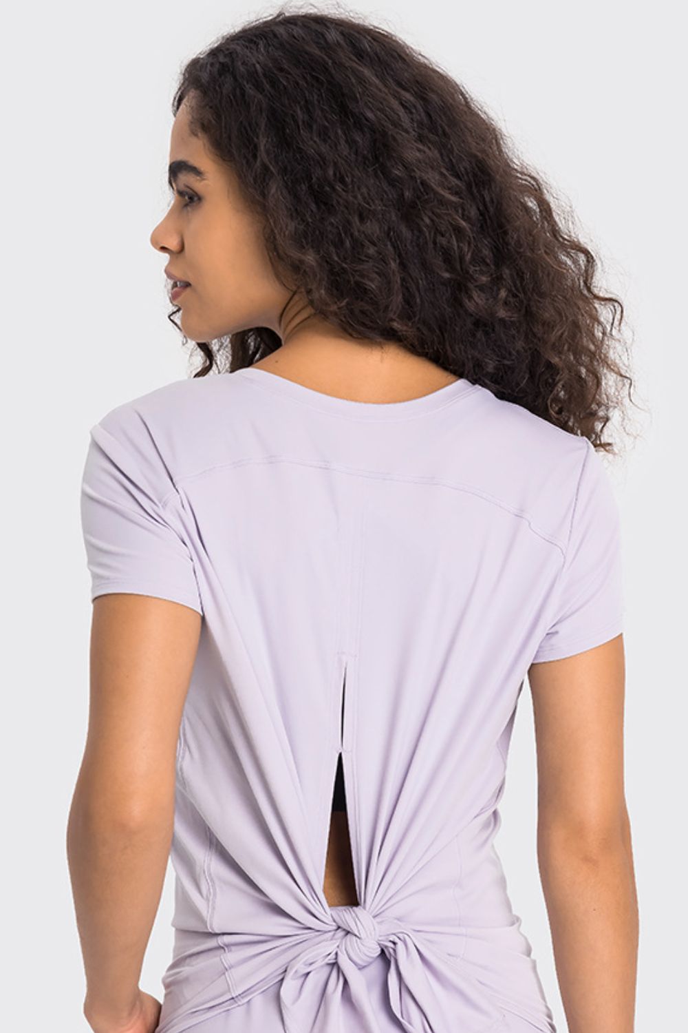 Tie Back Short Sleeve Sports Tee  - Doll Fits