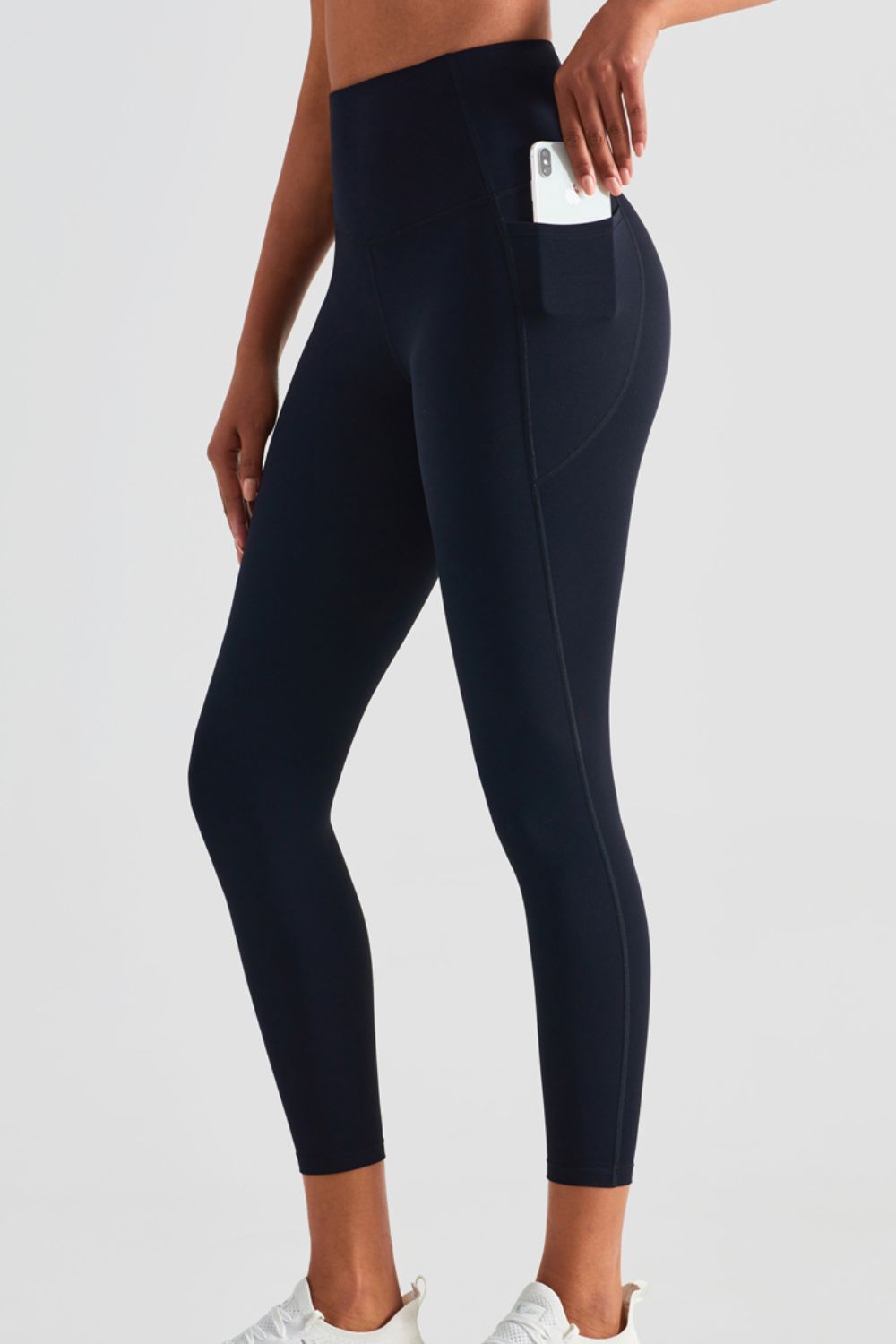 Wide Waistband Sports Leggings with Pockets  - Doll Fits