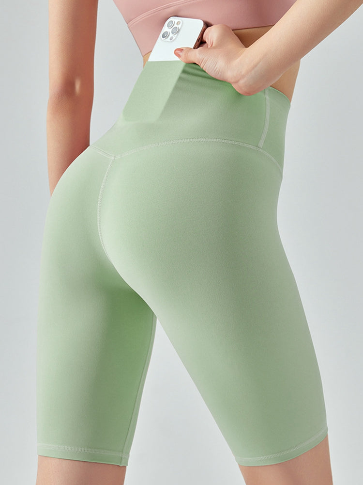 Wide Waistband Slim Fits Sports Shorts  - Doll Fits