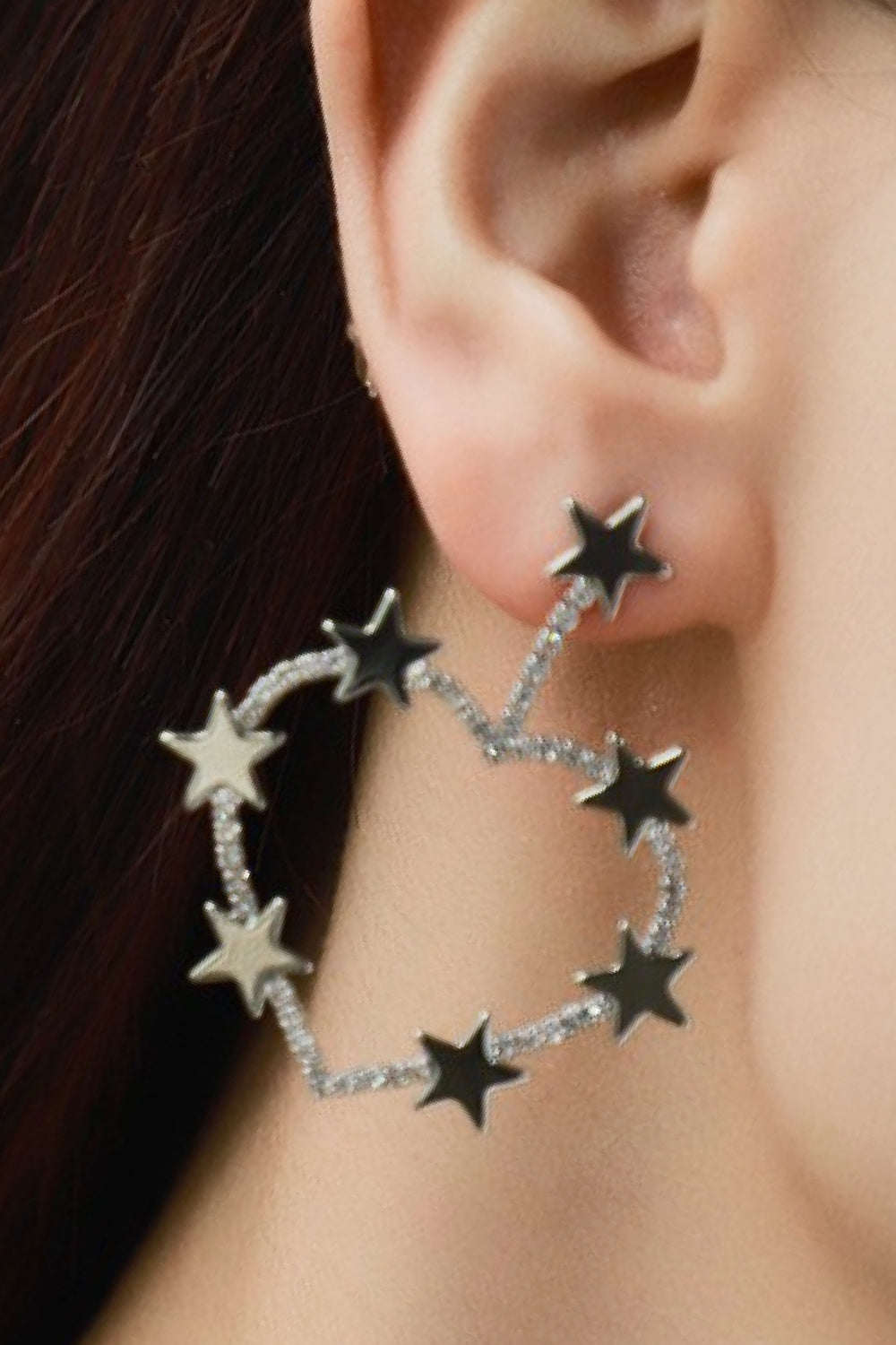Star Zircon Heart-Shaped Earrings  Earrings- Doll Fits