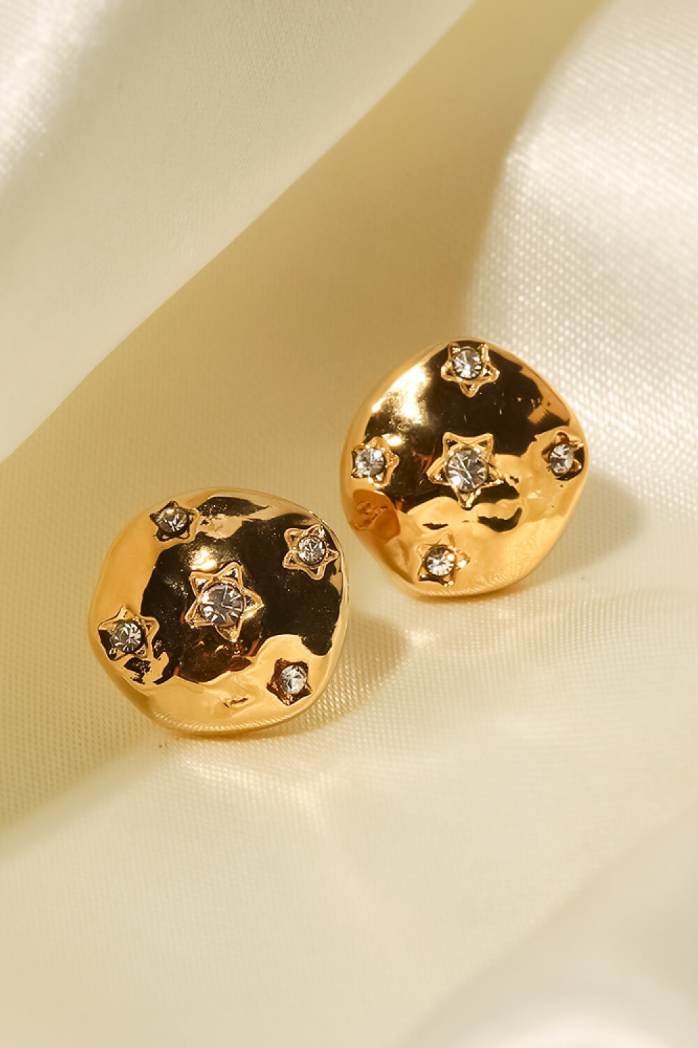 18K Gold-Plated Cubic Zirconia Stud Earrings  Earrings- Doll Fits