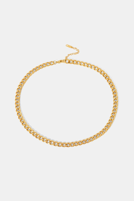 Minimalist 18K Gold Plated Curb Chain Necklace  Necklaces- Doll Fits