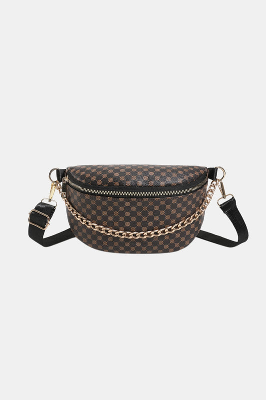 Printed PU Leather Sling Bag  - Doll Fits