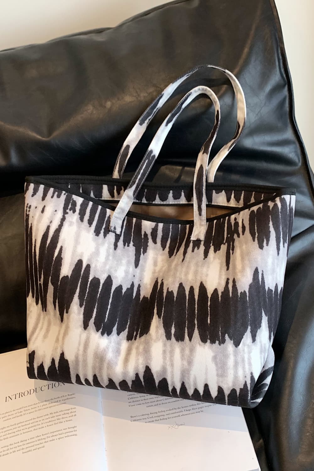 Printed PU Leather Tote Bag  - Doll Fits