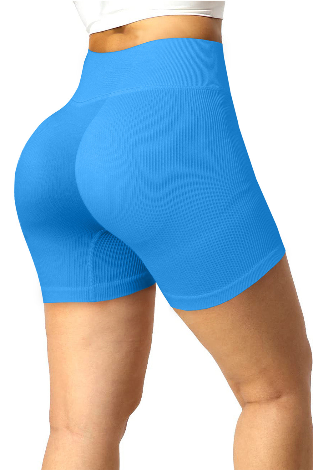 Drawstring Ribbed Sports Shorts  - Doll Fits