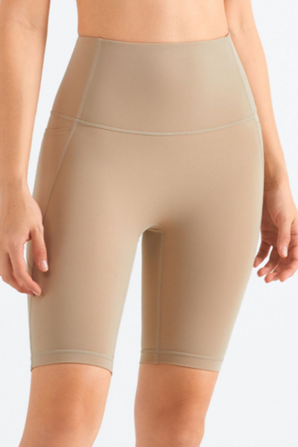 Feel Like Skin Elastic Waistband Pocket Biker Shorts  Activewear- Doll Fits