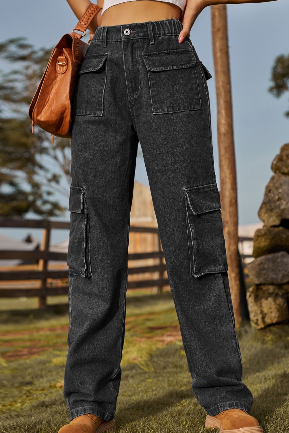 Loose Fit Long Jeans with Pockets  - Doll Fits