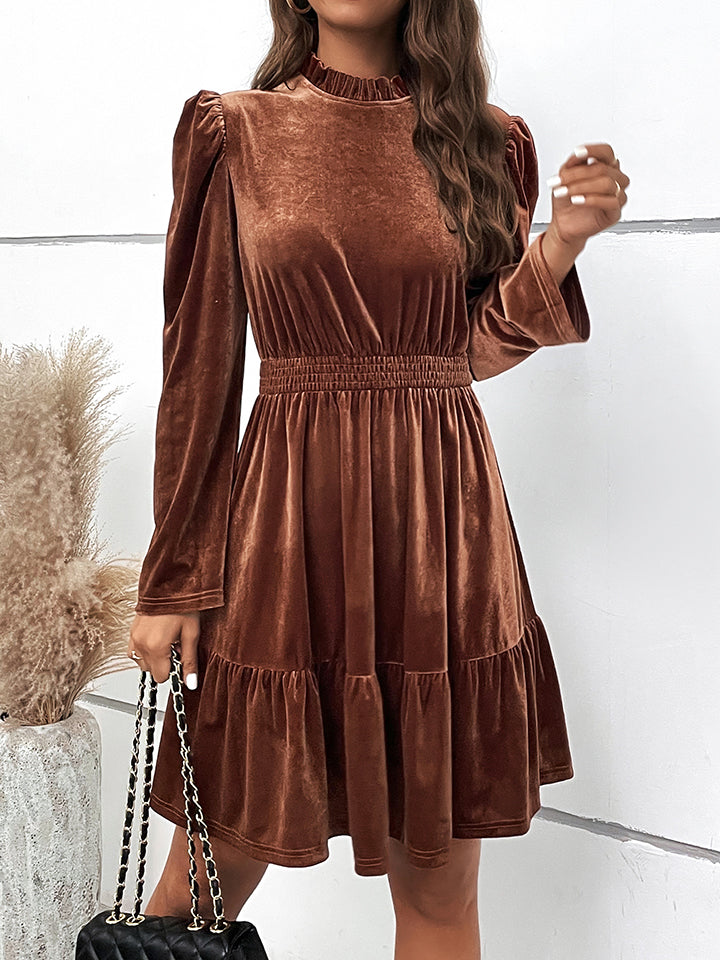 Smocked Waist Long Sleeve Dress  Dresses- Doll Fits