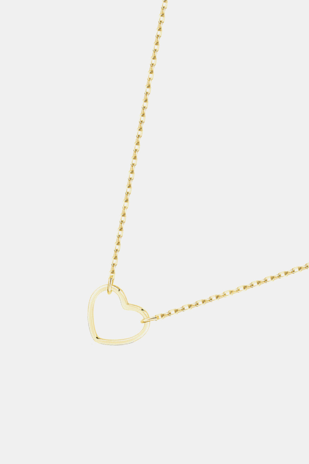 925 Sterling Silver Heart Shape Pendant Necklace  Necklaces- Doll Fits