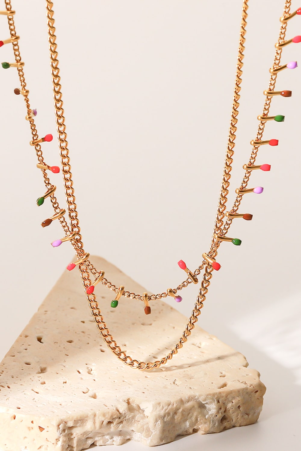 18K Gold-Plated Double-Layered Stainless Steel Necklace  Necklaces- Doll Fits