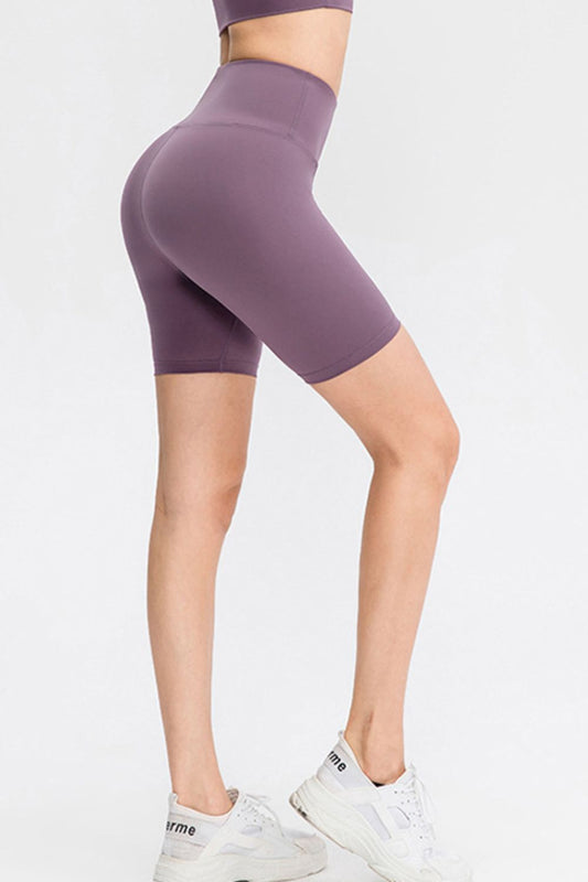 Slim Fit Wide Waistband Sports Shorts  - Doll Fits