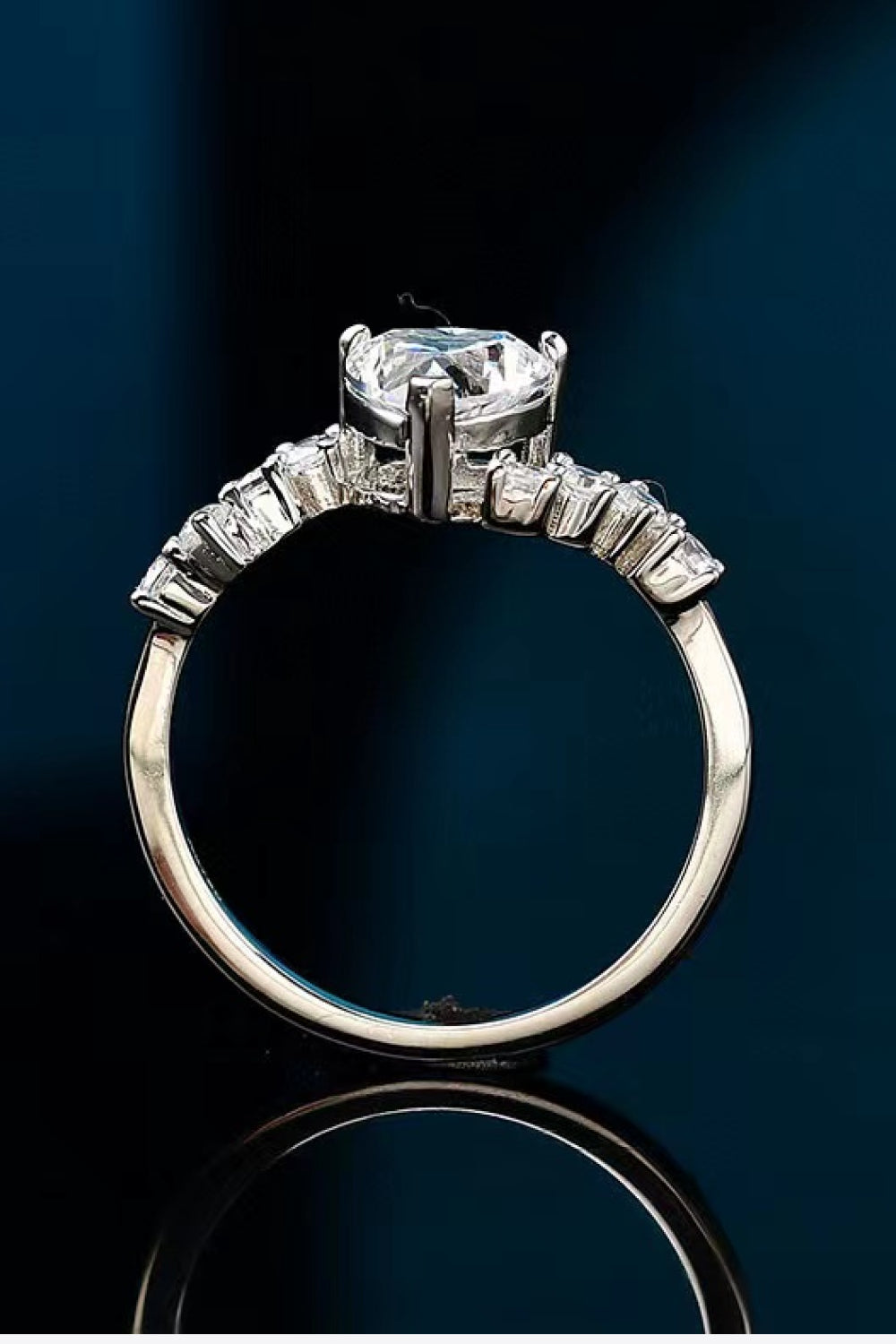 1 Carat Moissanite Heart 925 Sterling Silver Ring  Rings- Doll Fits