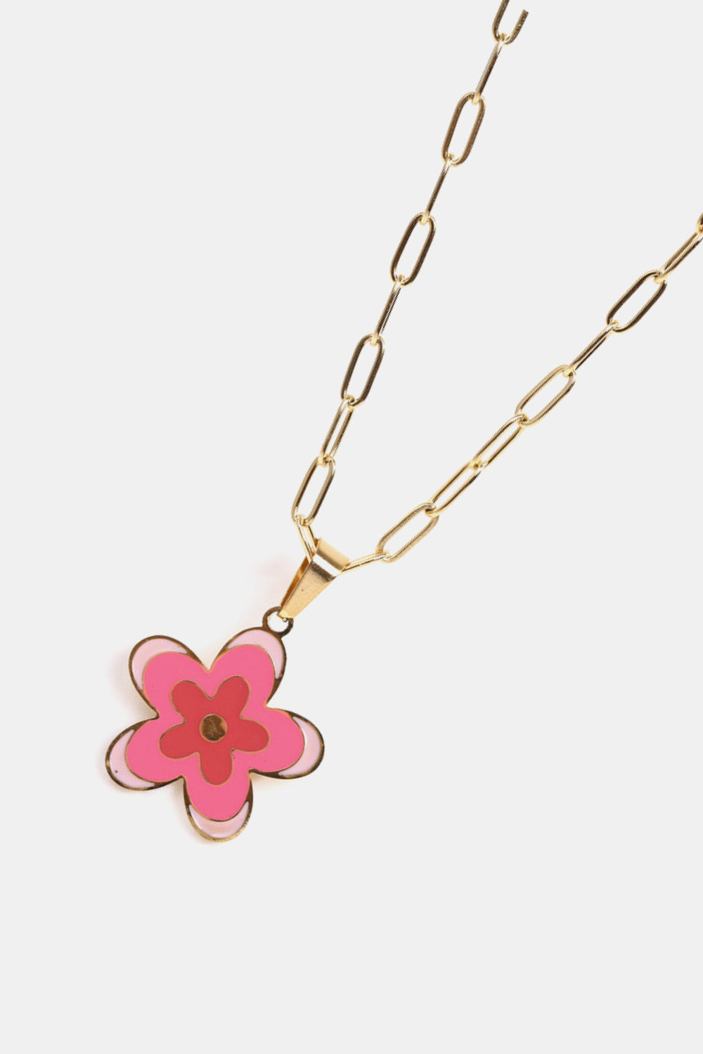Flower Pendant Stainless Steel Necklace  Necklaces- Doll Fits