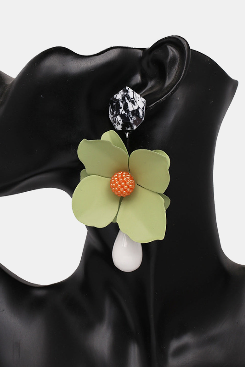 Bloosom Flower and Teardrop Resin Dangle Earrings  Earrings- Doll Fits