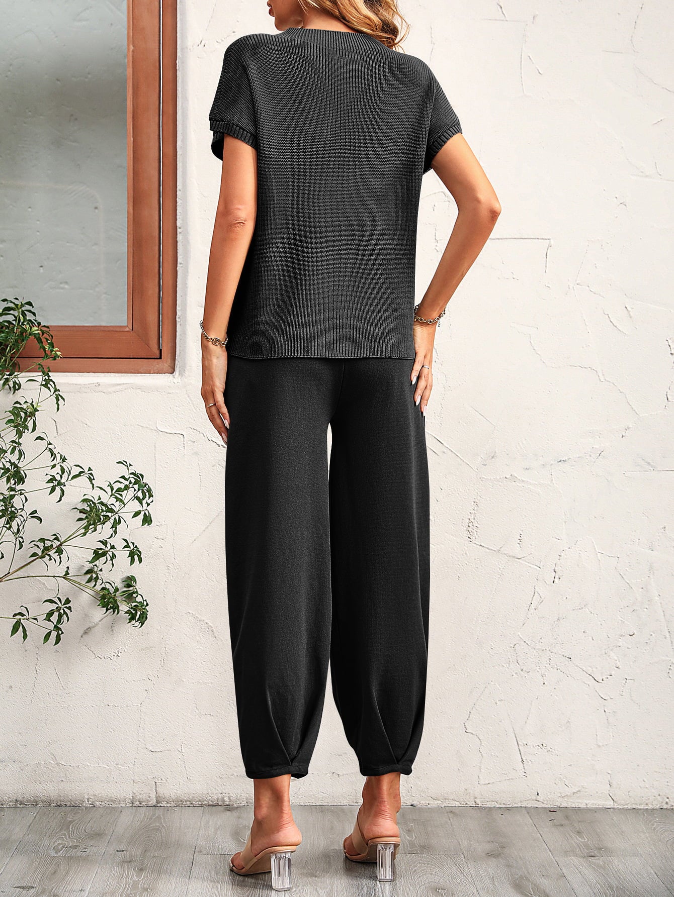 Round Neck Raglan Sleeve Tee and Long Pants Set  - Doll Fits