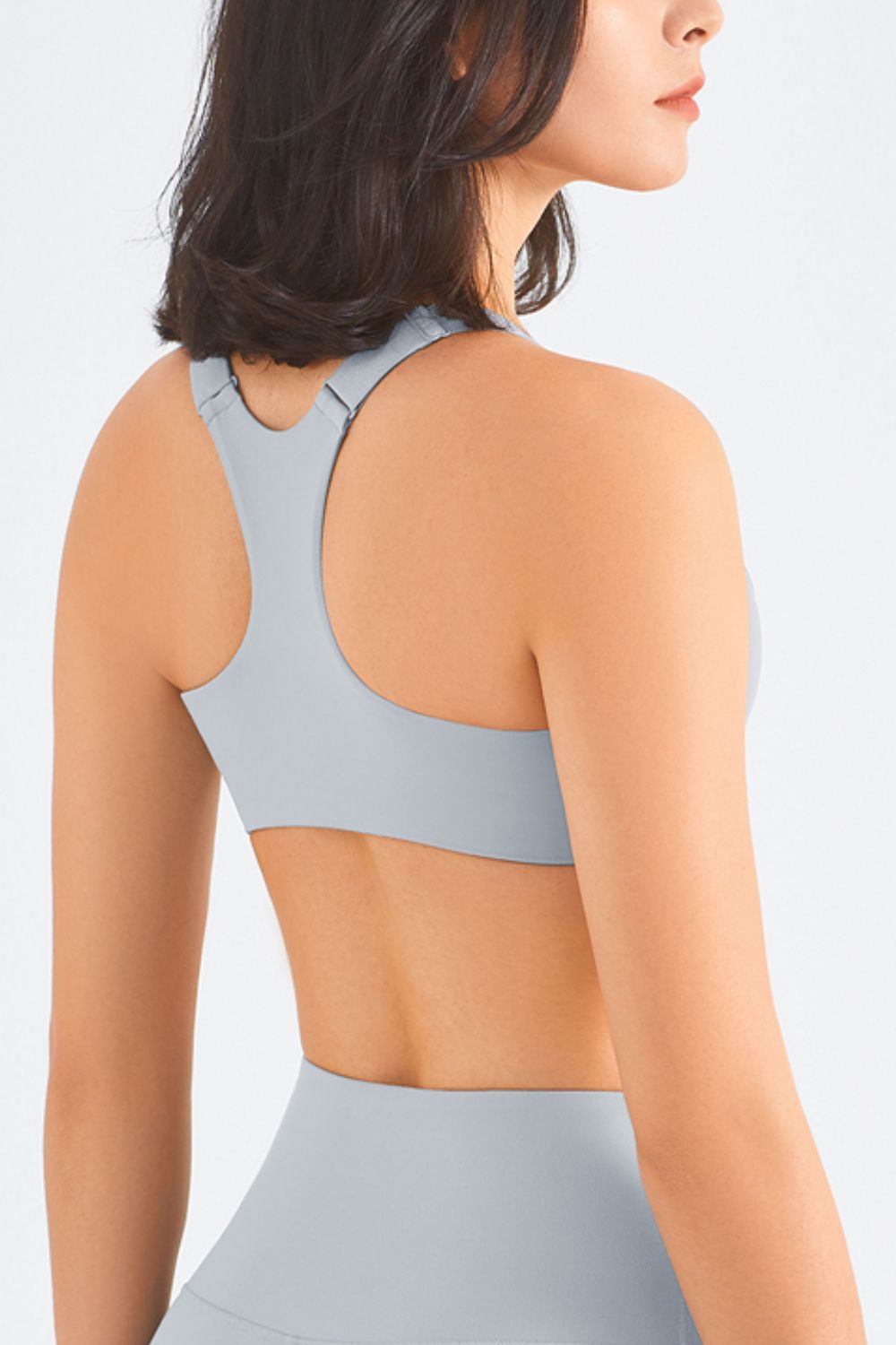 Zip-Up Racerback Sports Bra  Activewear- Doll Fits
