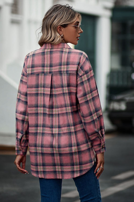 Plaid Long Sleeve Shirt  - Doll Fits