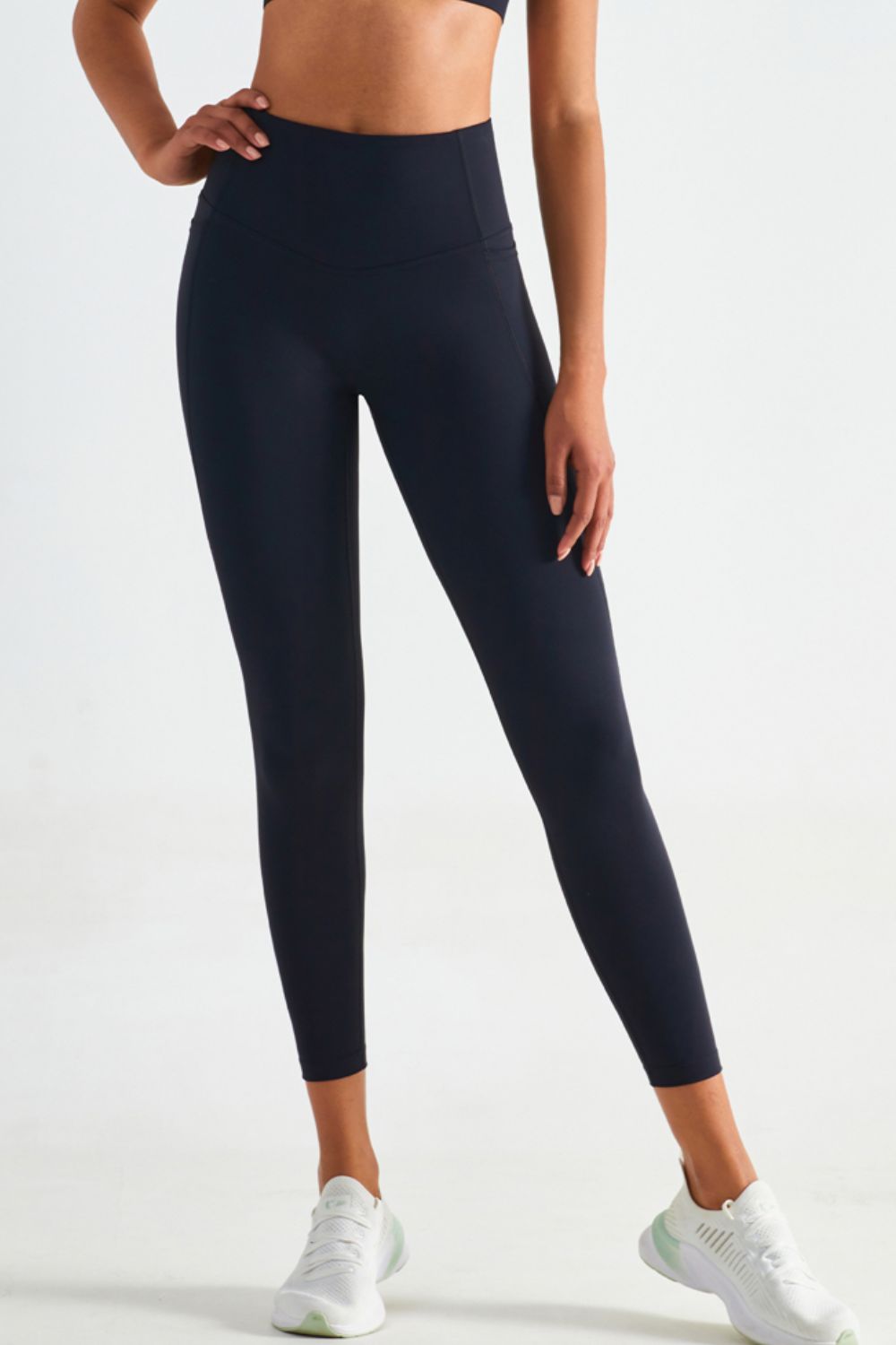 Wide Waistband Sports Leggings with Pockets  - Doll Fits