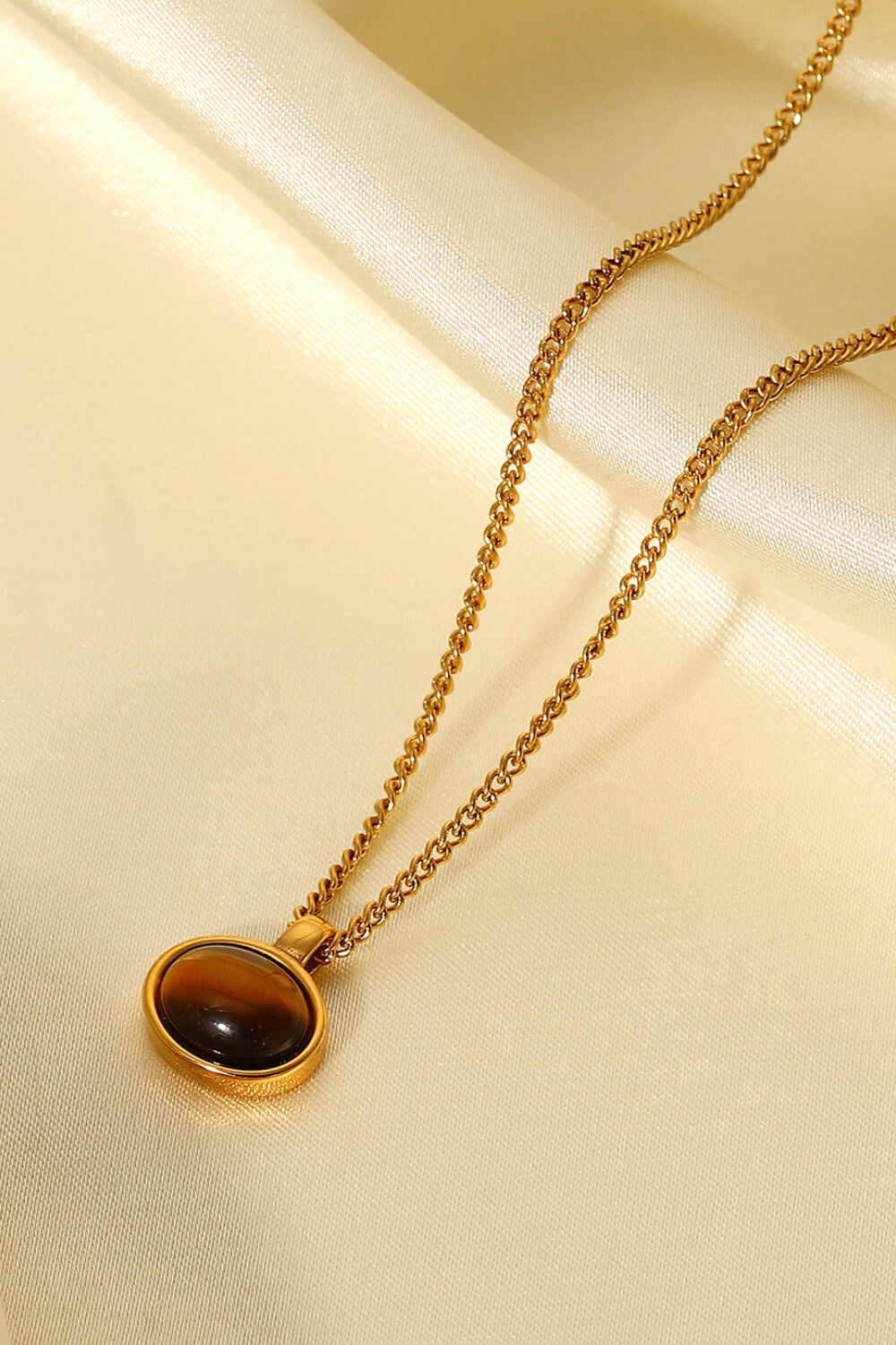 Natural Stone Geometric Pendant Necklace  Necklaces- Doll Fits