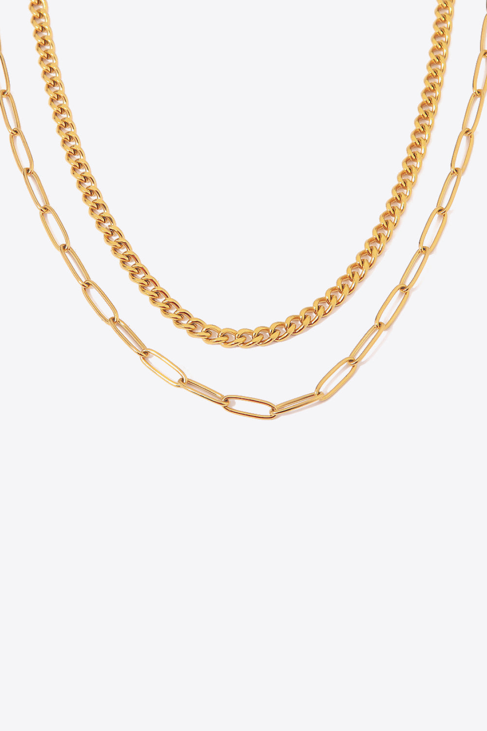 18K Gold Plated Layered Chain Necklace  Necklaces- Doll Fits