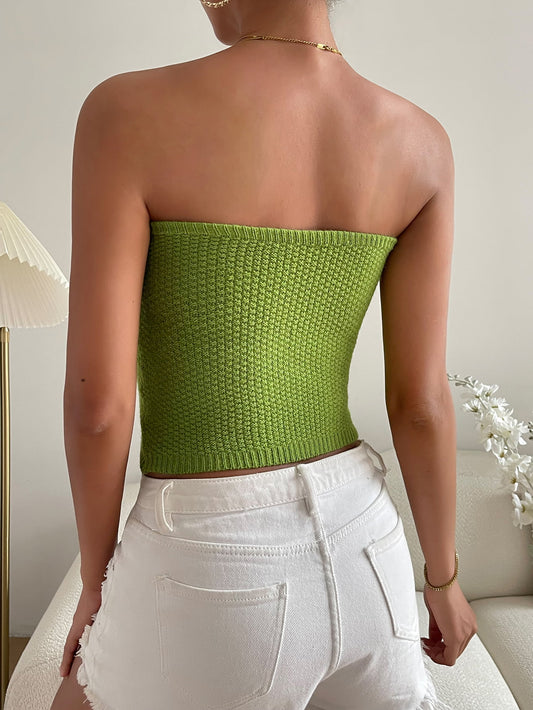 Sweetheart Neck Knit Tube Top  Shirts & Tops- Doll Fits