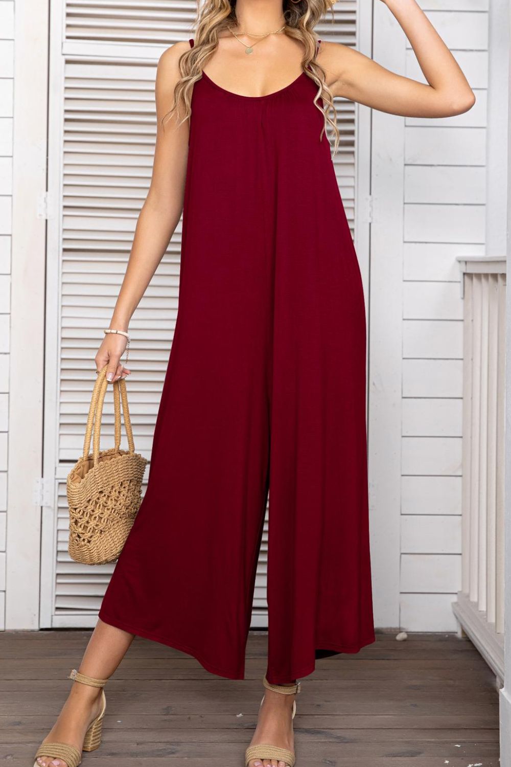Spaghetti Strap Scoop Neck Jumpsuit  Jumpsuits & Rompers- Doll Fits