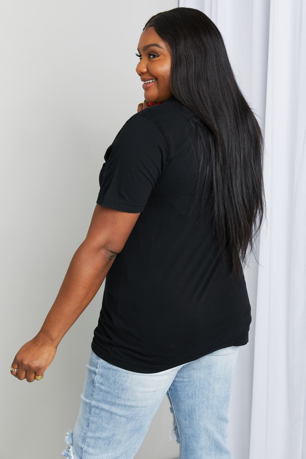 Simply Love Full Size BLESS THIS MESS Graphic Cotton Tee  - Doll Fits