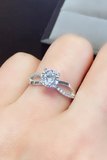 2 Carat Moissanite Crisscross 925 Sterling Silver Ring  Rings- Doll Fits