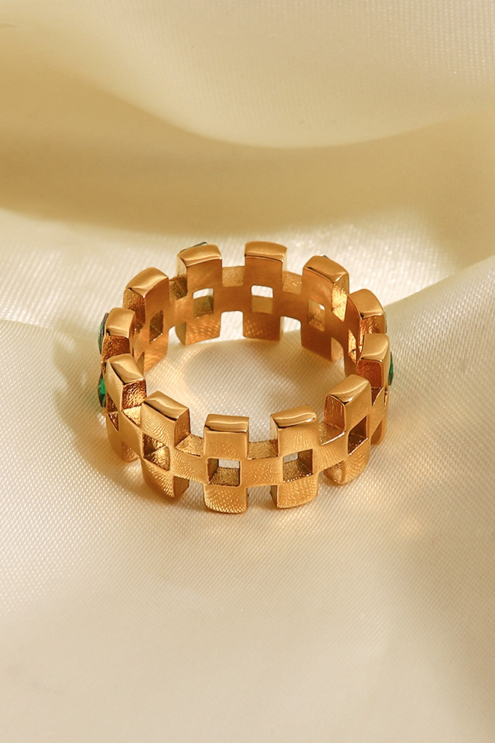 Contrast Stainless Steel 18K Gold-Plated Ring  Rings- Doll Fits