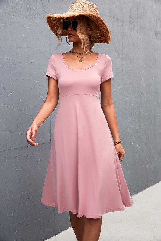 Scoop Neck Short Sleeve Dress  Dresses- Doll Fits