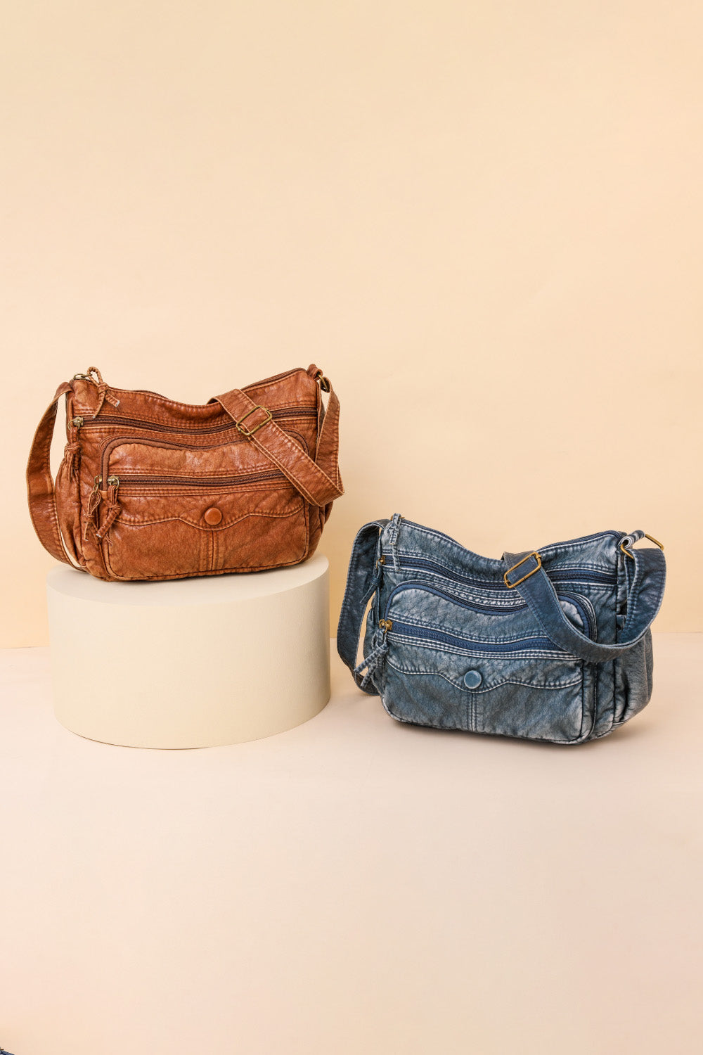 PU Leather Crossbody Bag  Handbags- Doll Fits