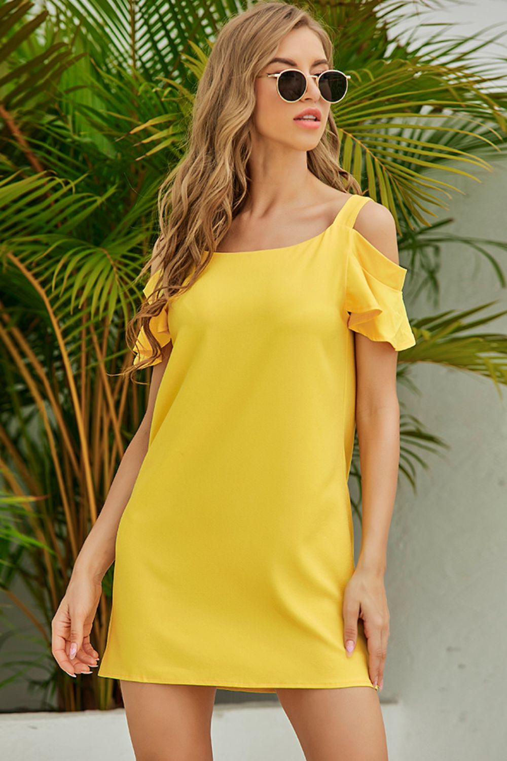 Cold-Shoulder Mini Dress  Dresses- Doll Fits