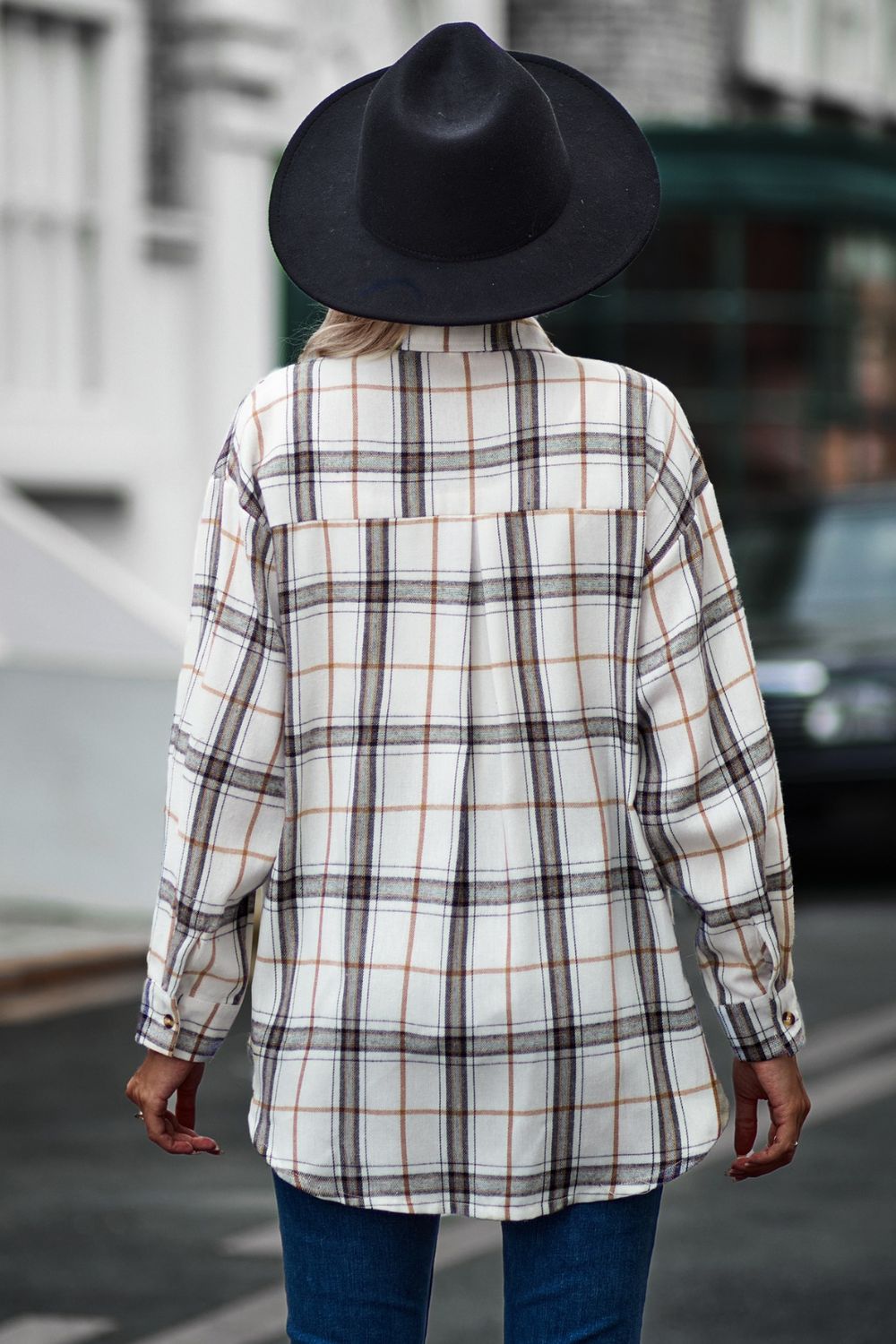 Plaid Long Sleeve Shirt  - Doll Fits