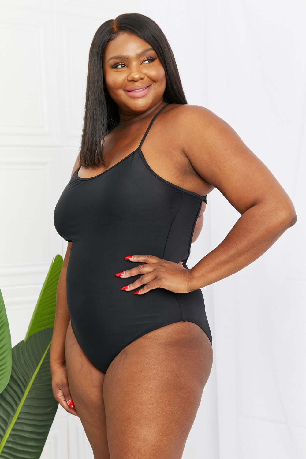 Marina West Swim High Tide One-Piece in Black  Swimwear- Doll Fits
