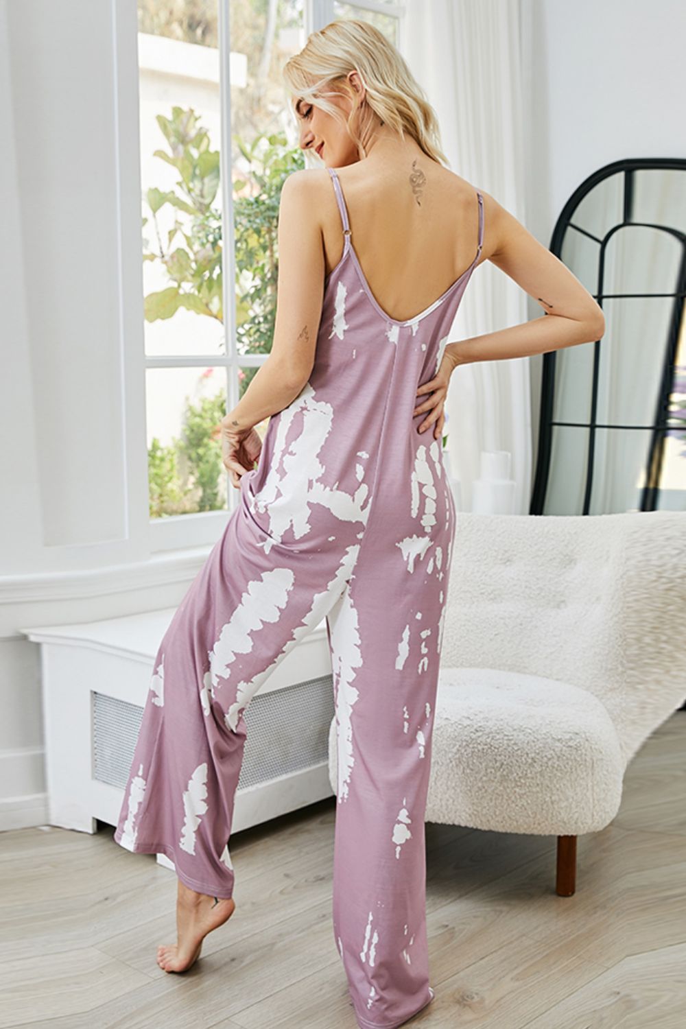 Tie-Dye Spaghetti Strap Jumpsuit with Pockets  Jumpsuits & Rompers- Doll Fits