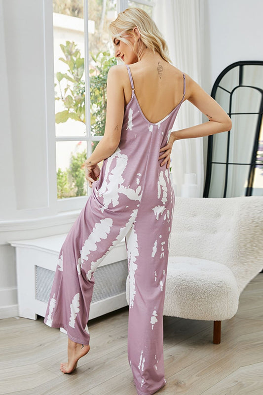Tie-Dye Spaghetti Strap Jumpsuit with Pockets  Jumpsuits & Rompers- Doll Fits