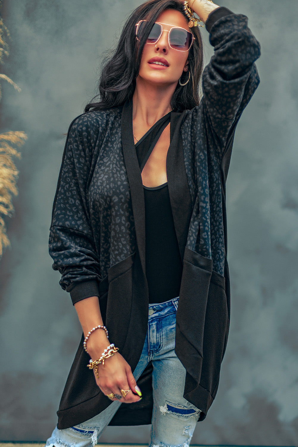 Open Front Long Sleeve Cardigan  - Doll Fits