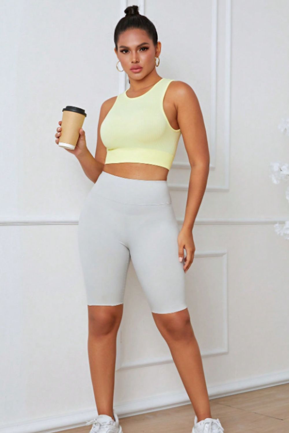 Round Neck Long Active Bra  - Doll Fits