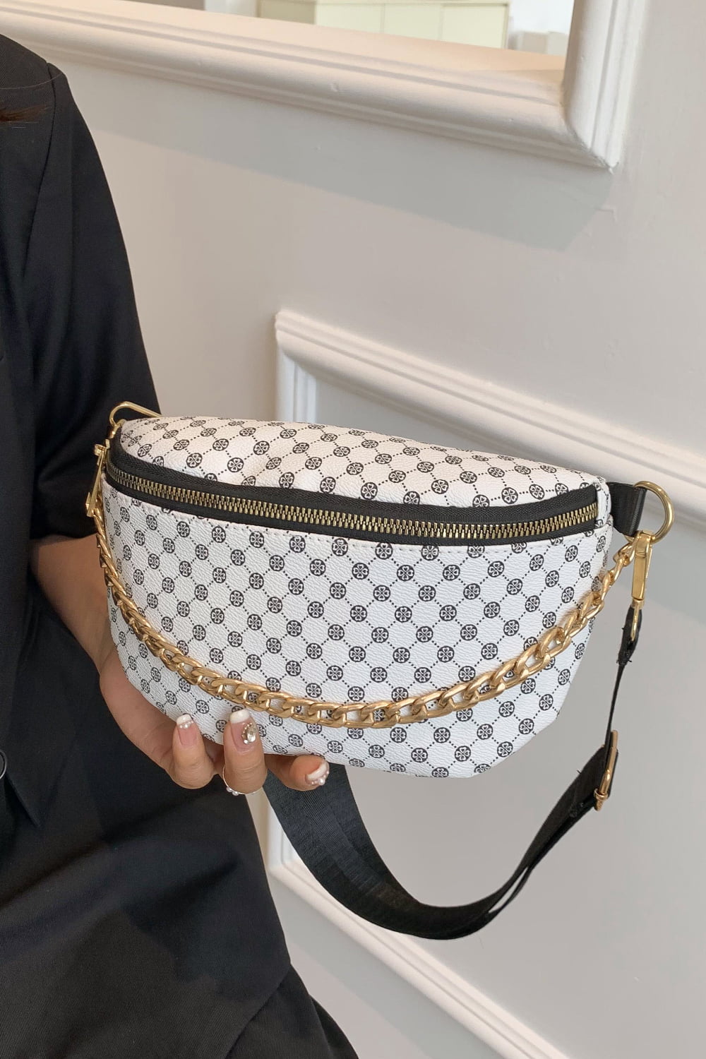 Printed PU Leather Sling Bag  - Doll Fits