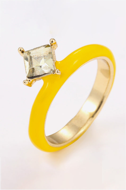 Everyday Delight 18K Gold Plated Glass Stone Ring  Rings- Doll Fits