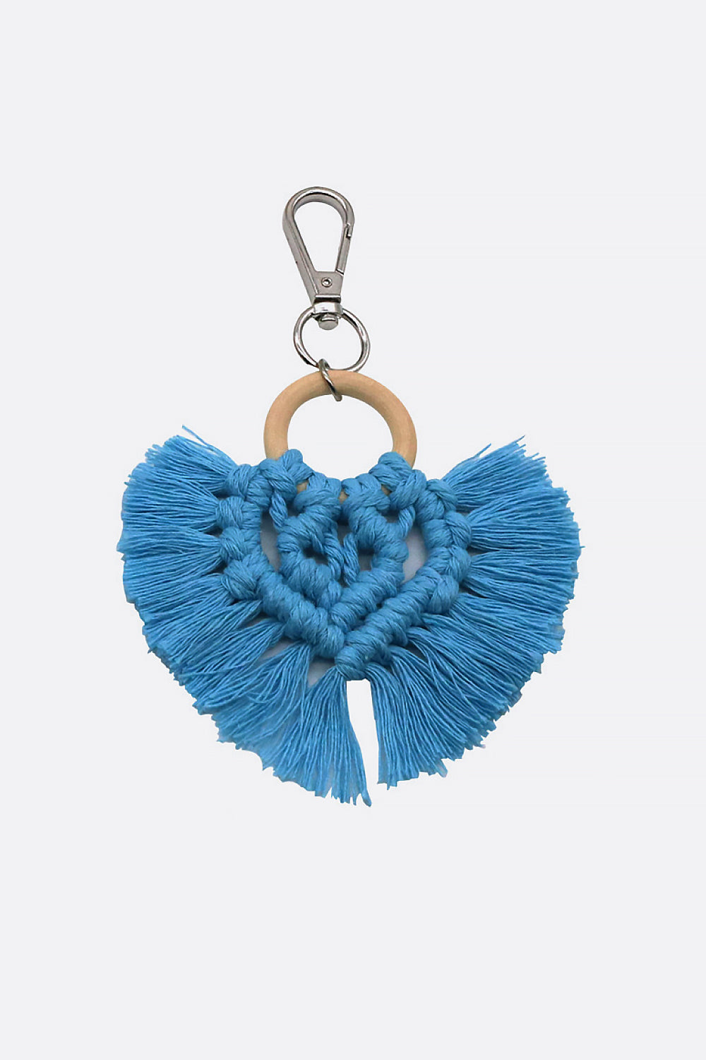 Assorted 4-Pack Heart-Shaped Macrame Fringe Keychain  Keychains- Doll Fits